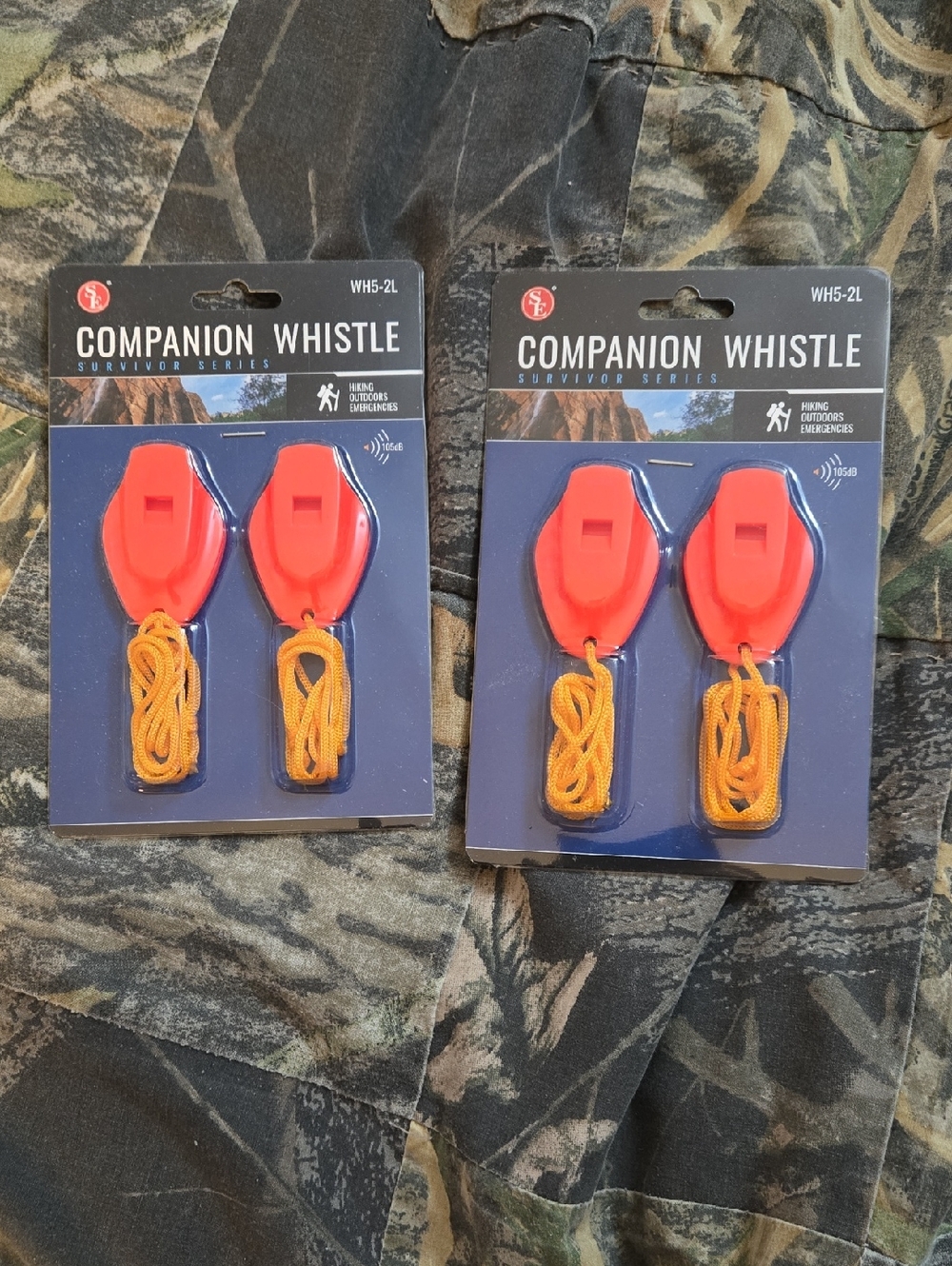 Whistles Orange Safety with Orange Cords 105dB Hiking